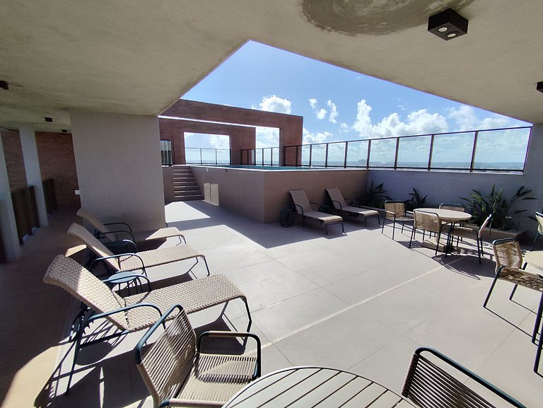 Design e Vista Deslumbrante: Flat em Buraquinho