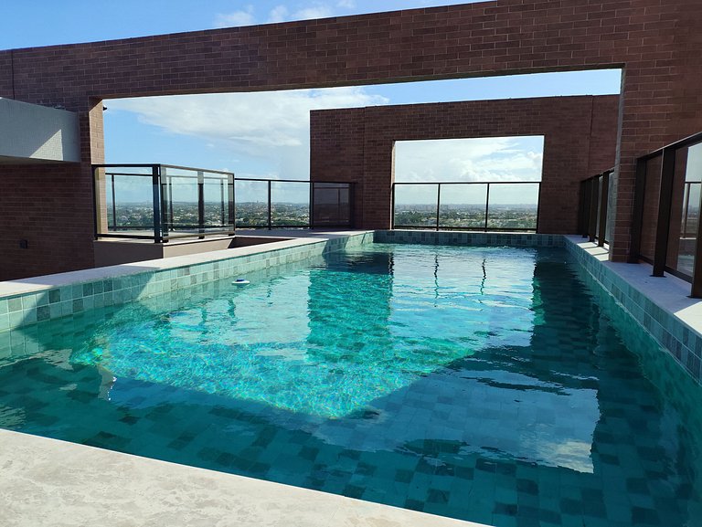 Design e Vista Deslumbrante: Flat em Buraquinho