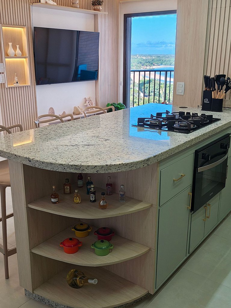 Design e Vista Deslumbrante: Flat em Buraquinho