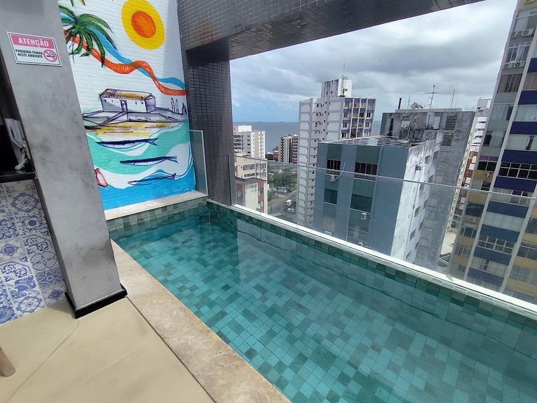 Aconchego no Porto da Barra: Rooftop & Mar