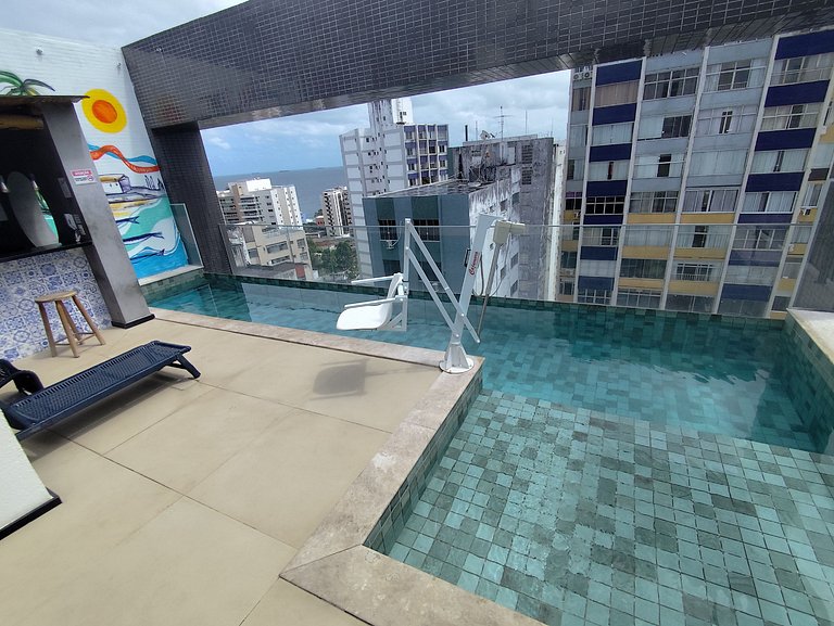 Aconchego no Porto da Barra: Rooftop & Mar
