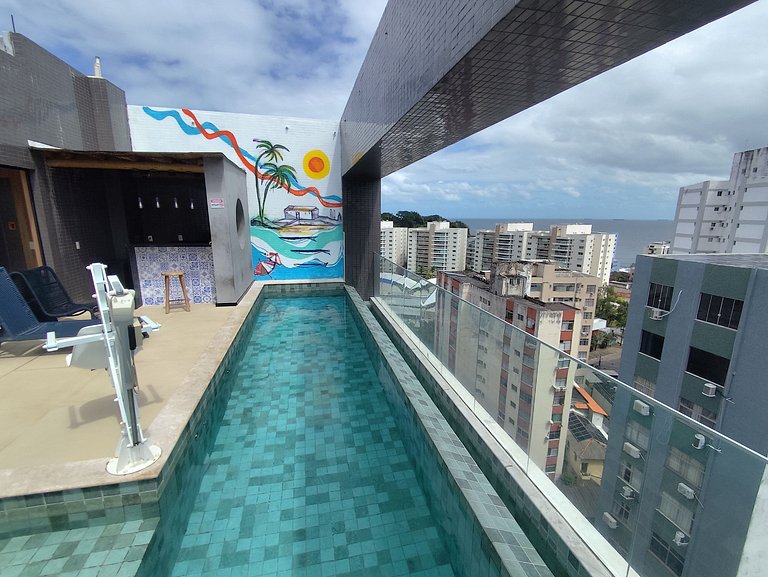 Aconchego no Porto da Barra: Rooftop & Mar