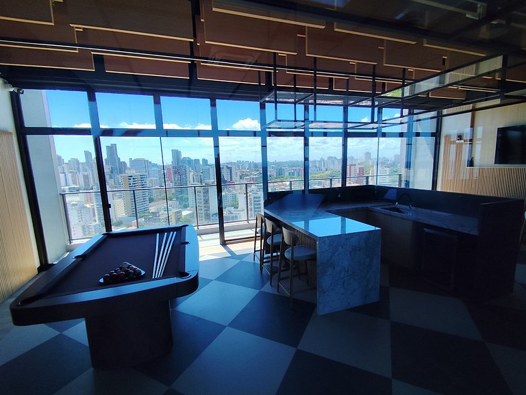 Studio LIT 760: Vista Mar e Rooftop Aquecido (4p)