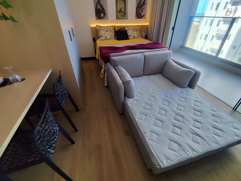 Studio LIT 760: Vista Mar e Rooftop Aquecido (4p)
