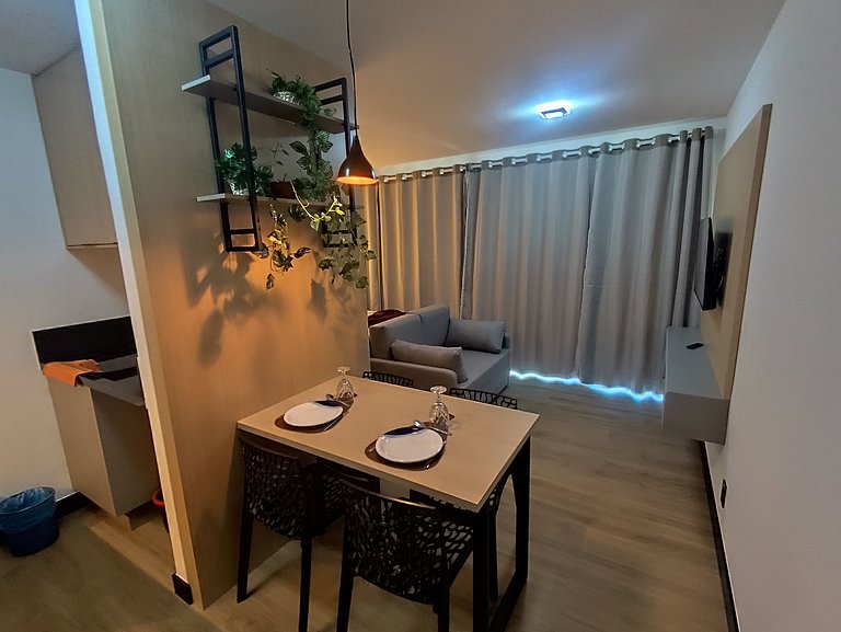 Studio LIT 760: Vista Mar e Rooftop Aquecido (4p)