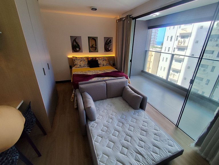Studio LIT 760: Vista Mar e Rooftop Aquecido (4p)