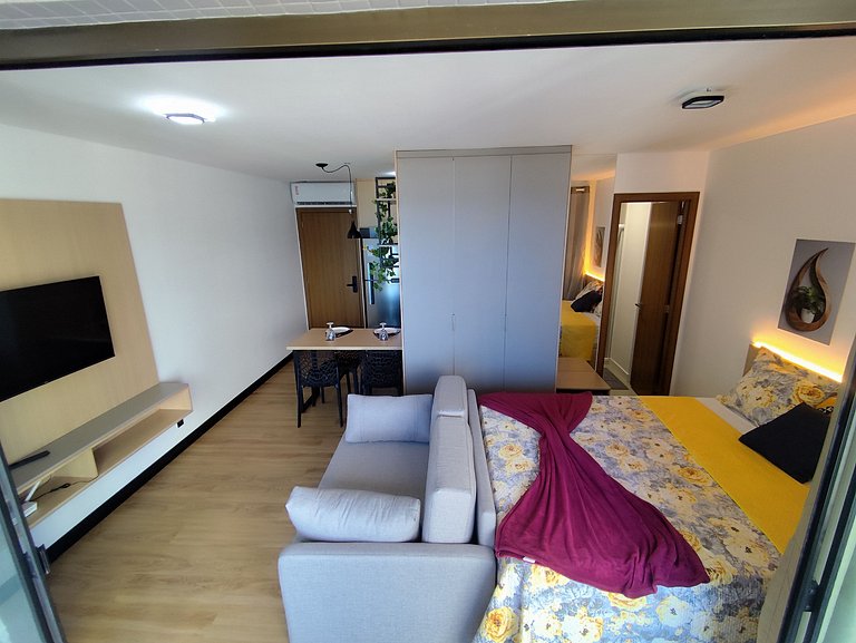 Studio LIT 760: Vista Mar e Rooftop Aquecido (4p)