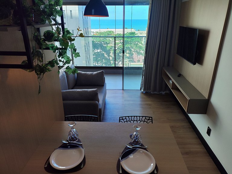 Studio LIT 760: Vista Mar e Rooftop Aquecido (4p)
